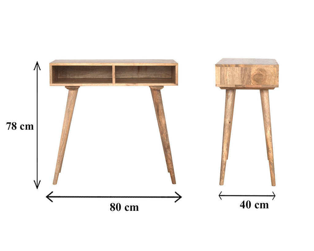 Oak-ish Open Shelf Writing Desk