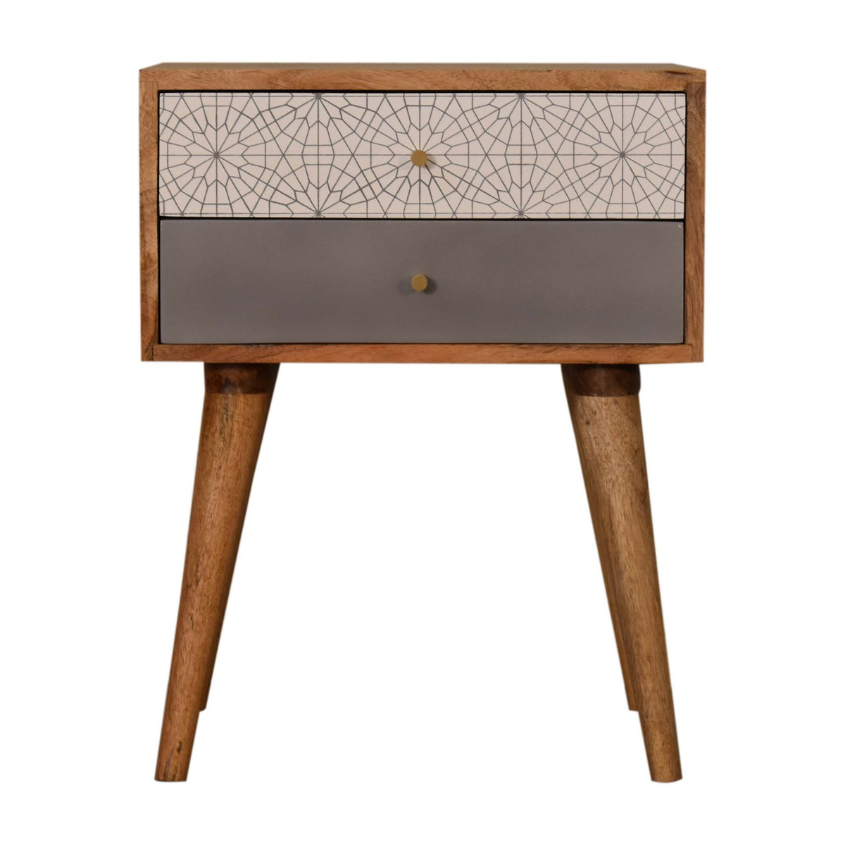 Grey Patterned Bedside
