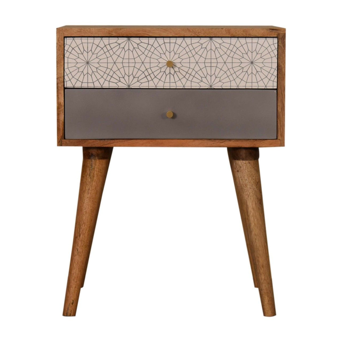 Grey Patterned Bedside
