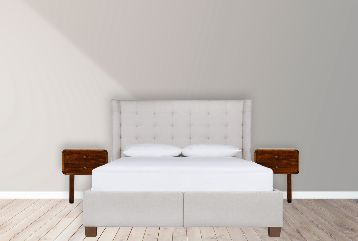 U-Curved Chestnut Bedside