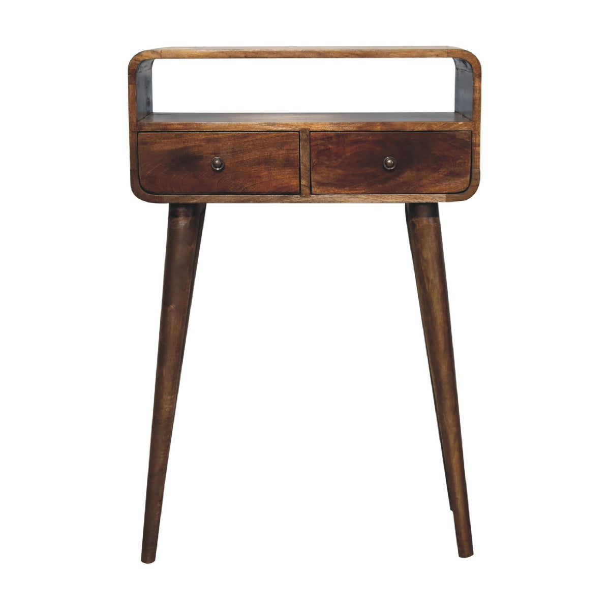 Mini Grey Washed Curved Media Unit