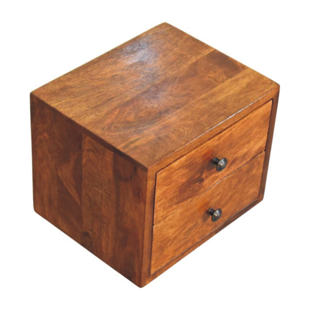 Solis 2-Drawer Chestnut Wall Mounted Nightstand