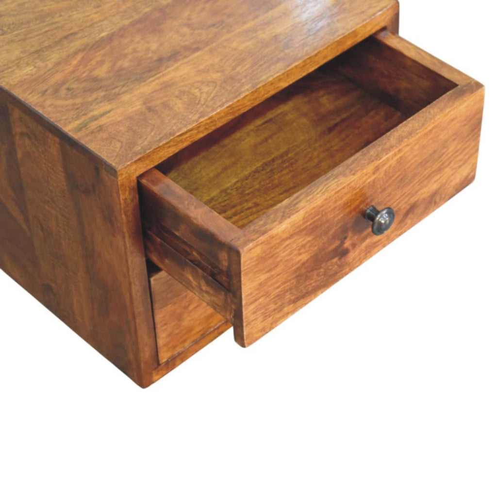 Solis 2-Drawer Chestnut Wall Mounted Nightstand
