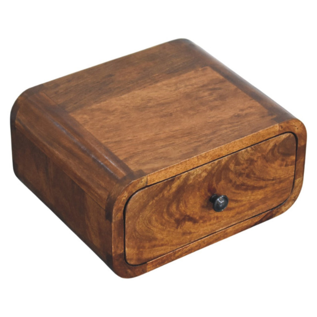 Avora Mini Wall-Mounted Chestnut 1 Drawer Nightstand