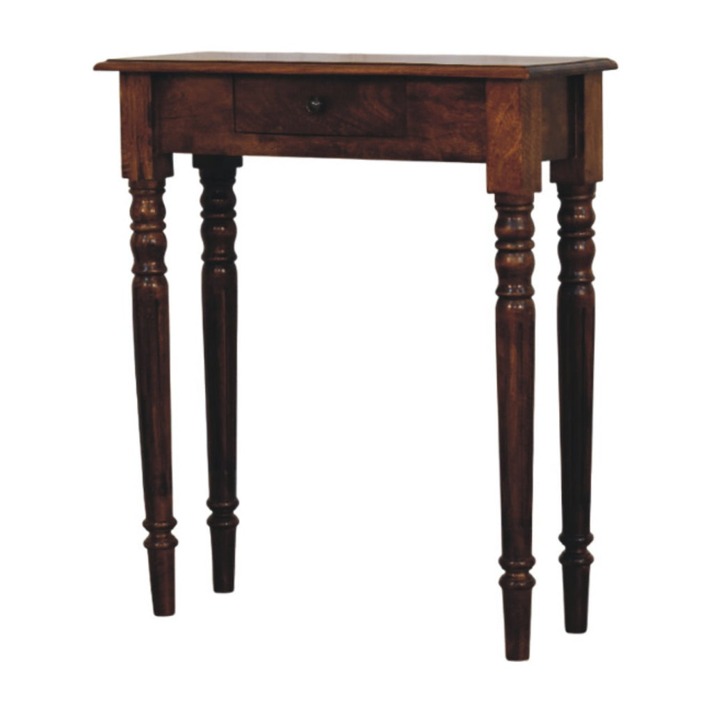 Turned Legs 1 Drawer Chestnut Console