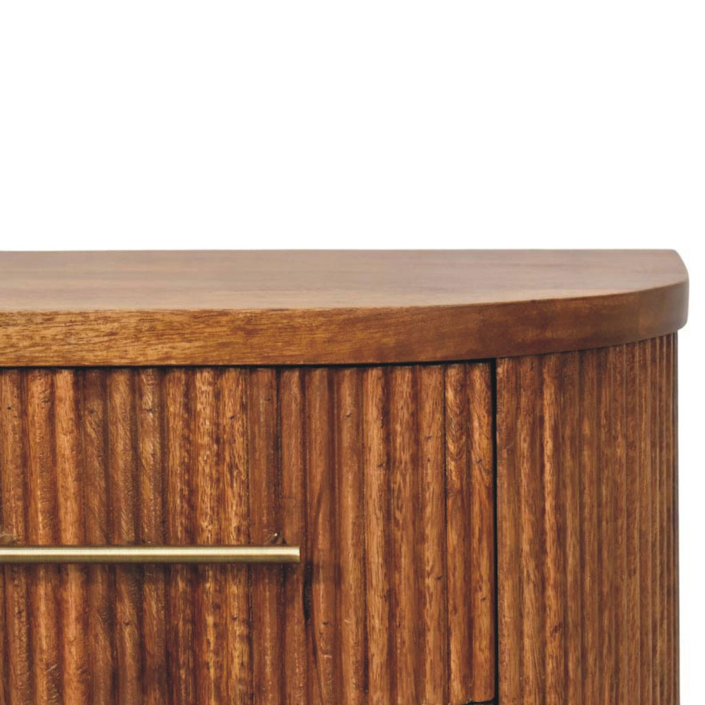 Ribbed Bedside with Brass Accents