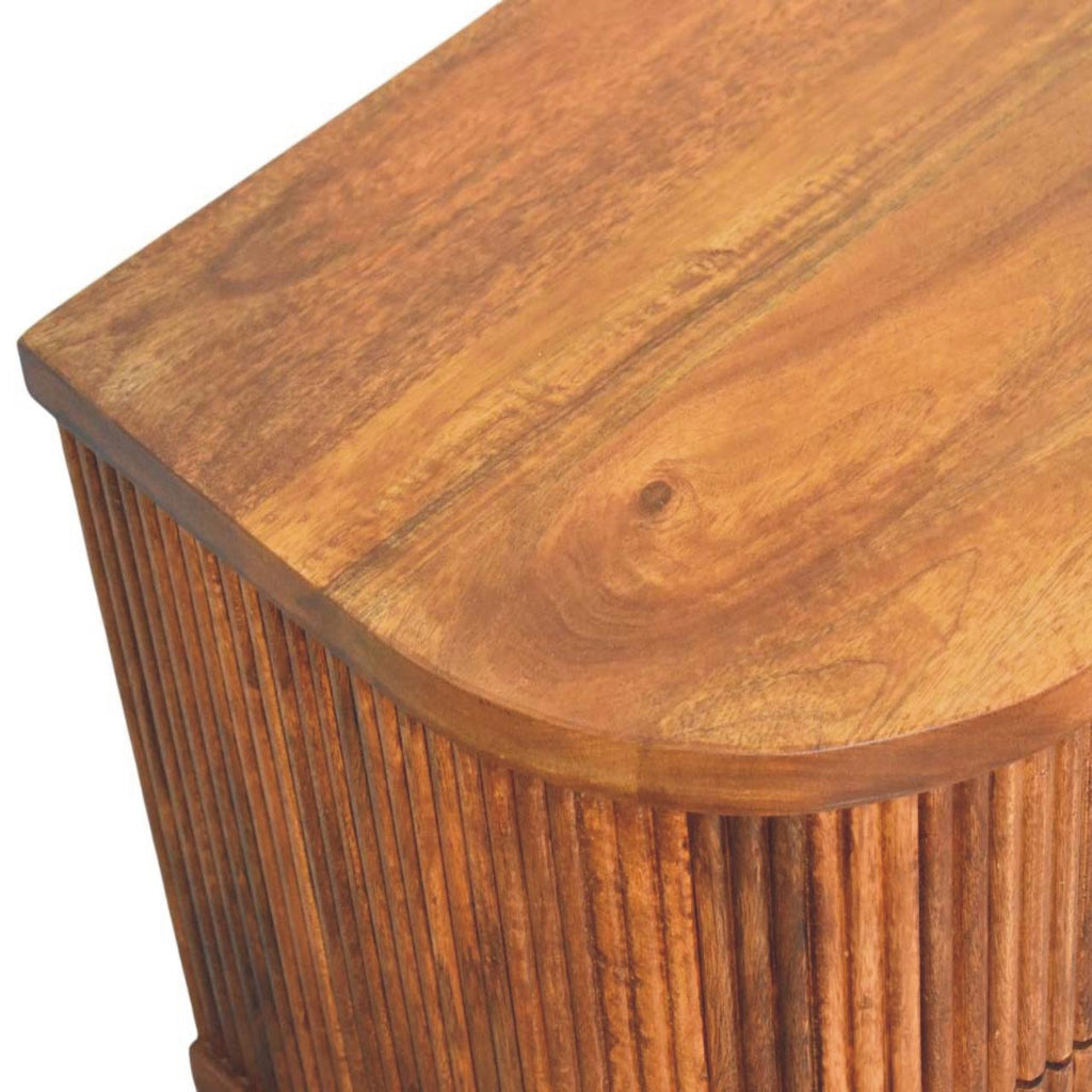 Ribbed Bedside with Brass Accents