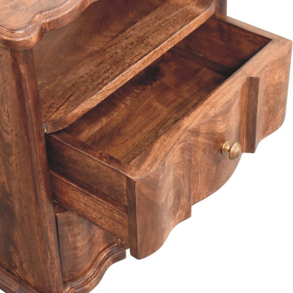 2-Drawer Bedside with Open Shelf