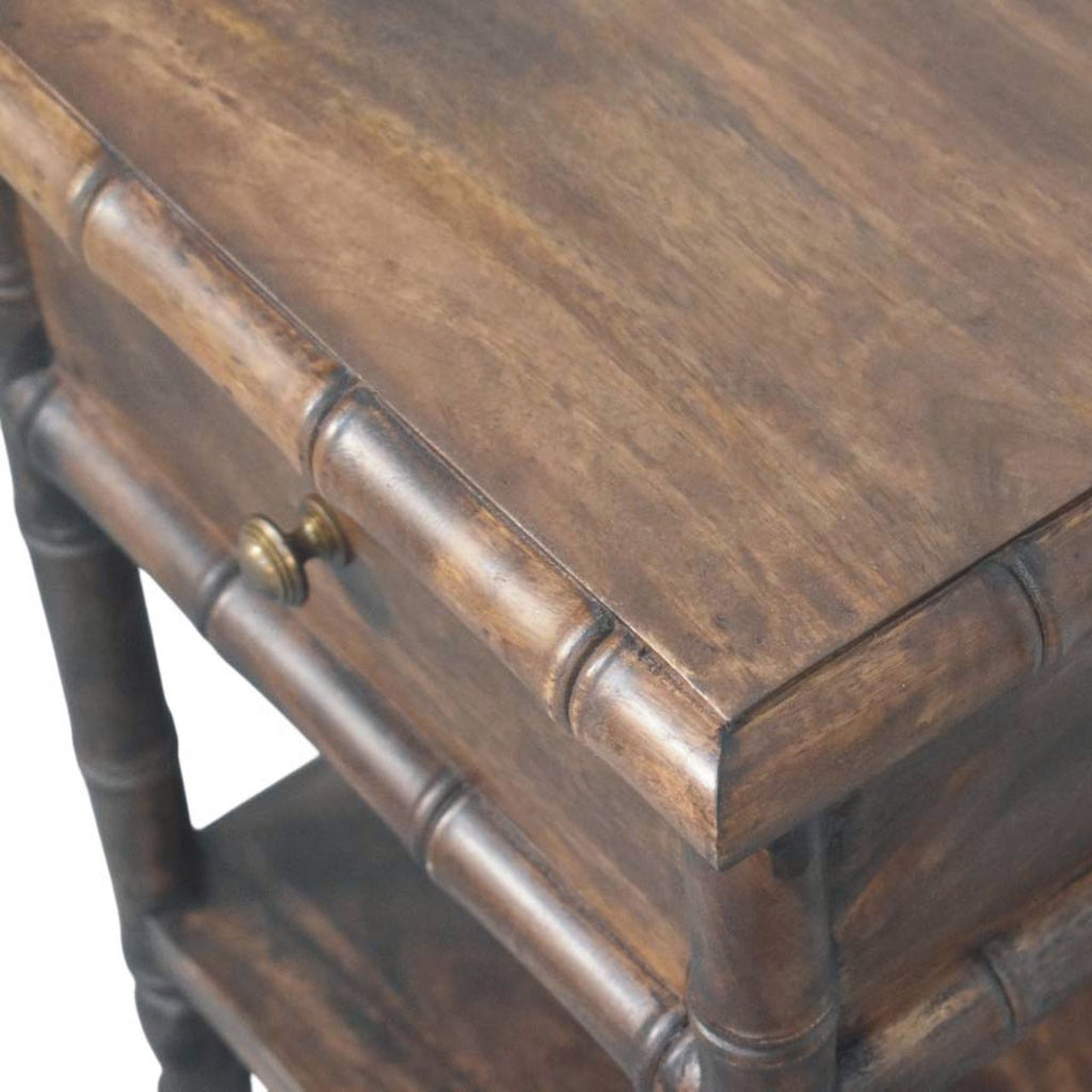 Bamboo Carved Bedside Table