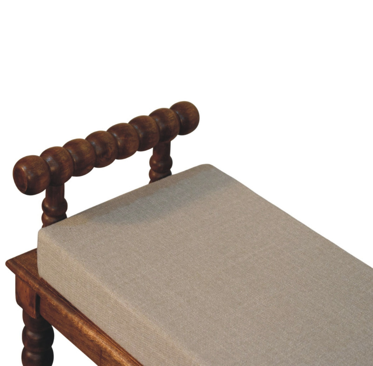 Amber Oak Mud Linen Bench