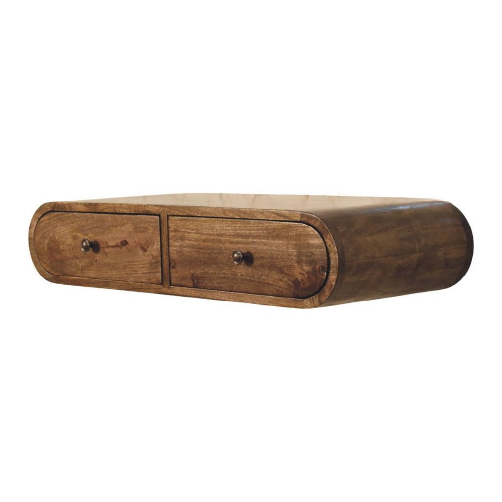 Rounded Wall-Mounted Console with 2 Drawers