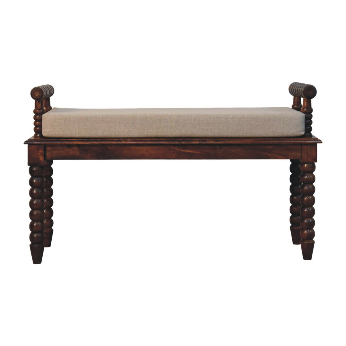 Spindle Cushioned Entryway Bench