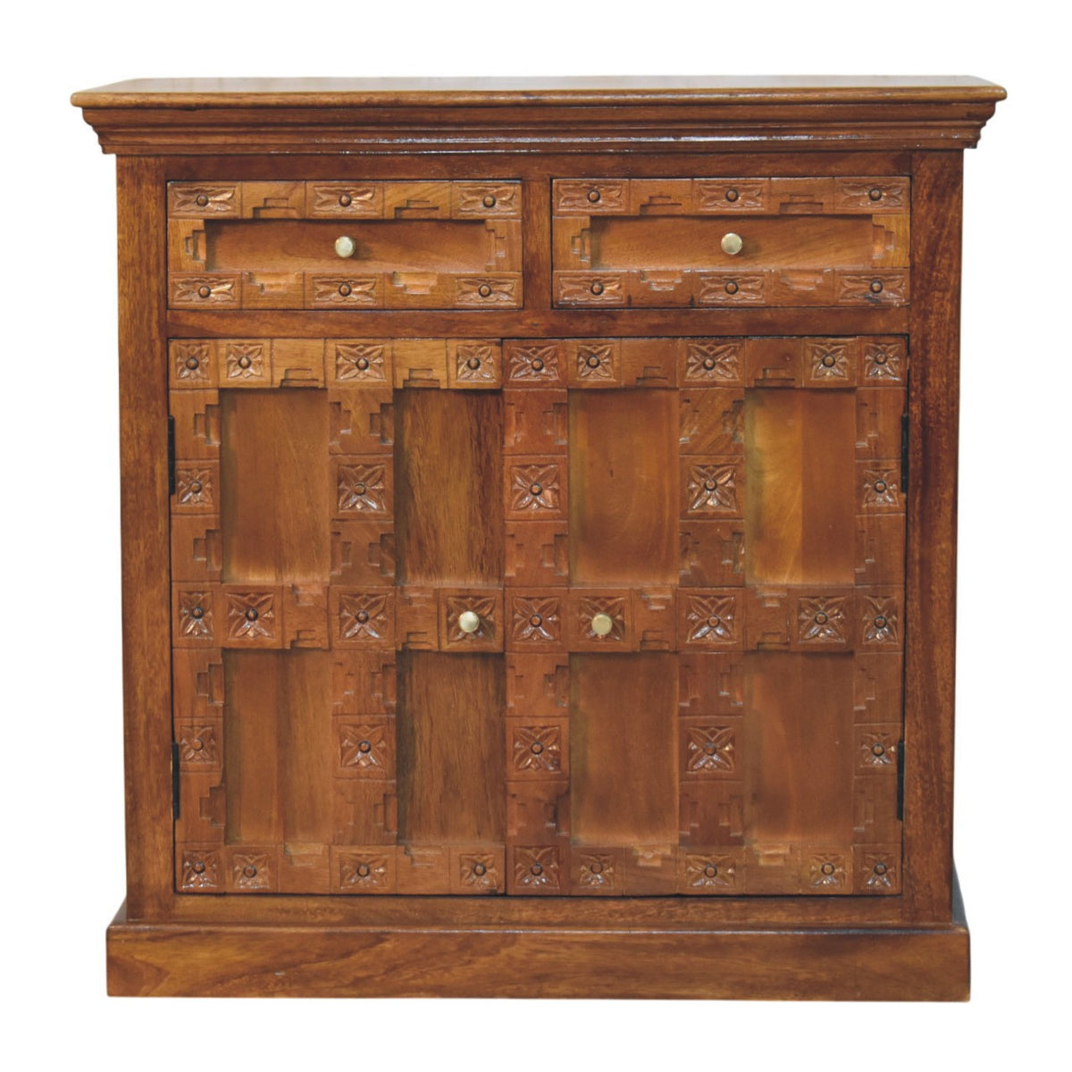 Amber Oak Heritage Carved Cabinet
