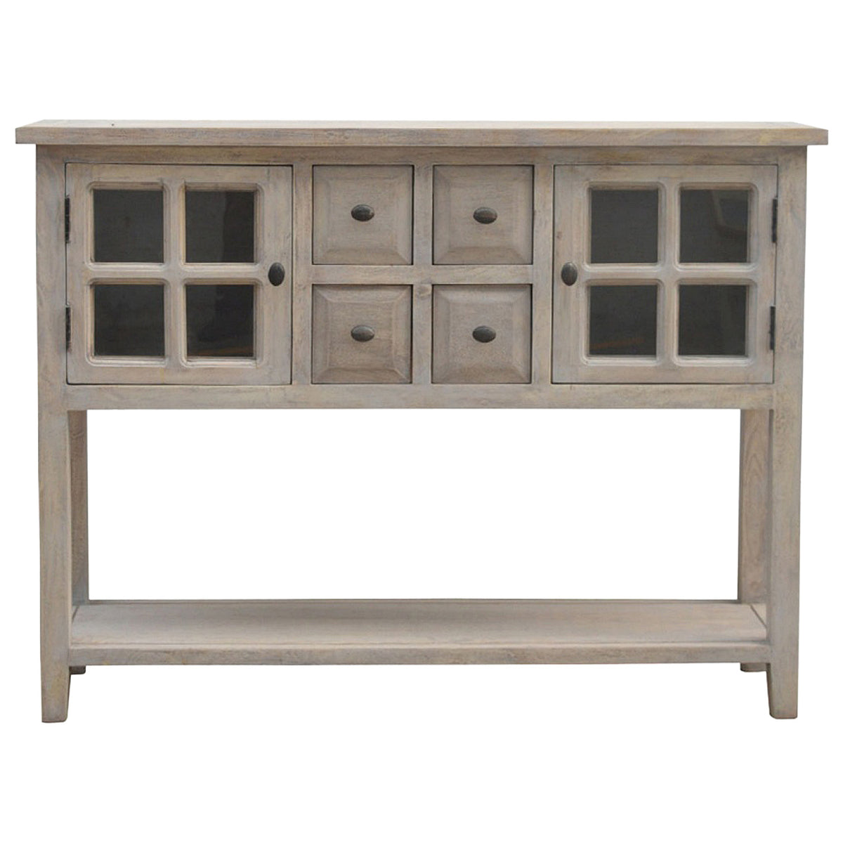 2 Door 4 Drawer Glazed Console